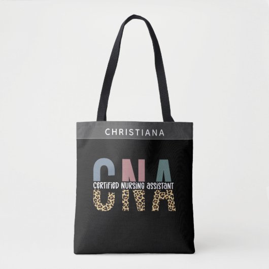 Custom Name CNA Certified Nursing Assistant Tote Bag (Voorkant)