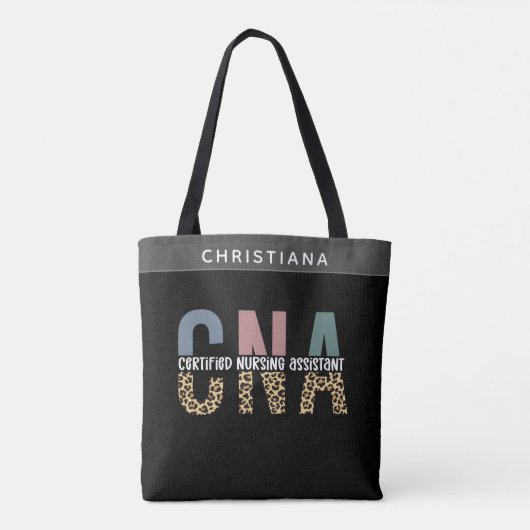 Custom Name CNA Certified Nursing Assistant Tote Bag (Achterkant)