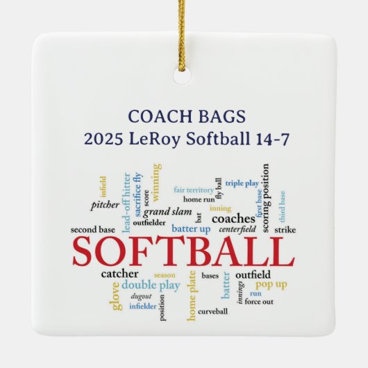Custom Name Coach Word Cloud Keramisch Ornament (Achterkant)