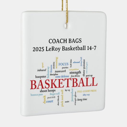 Custom Name Coach Word Cloud Keramisch Ornament (Rechts)