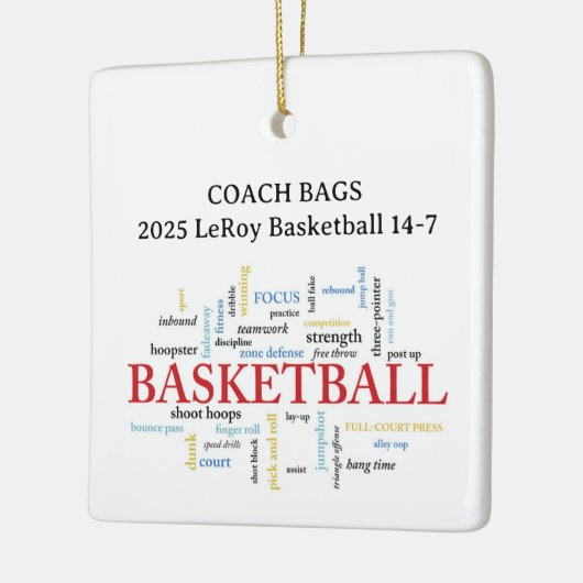 Custom Name Coach Word Cloud Keramisch Ornament (Links)