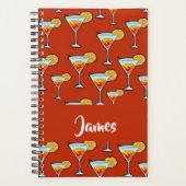 Custom name cocktail glasses on red planner (Voorkant)