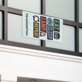 Custom Name & Color Camping Spandoek (Buitenkant Gebouw)