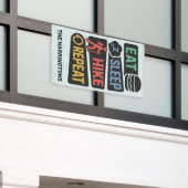 Custom Name & Color Hiking Spandoek (Buitenkant Gebouw)