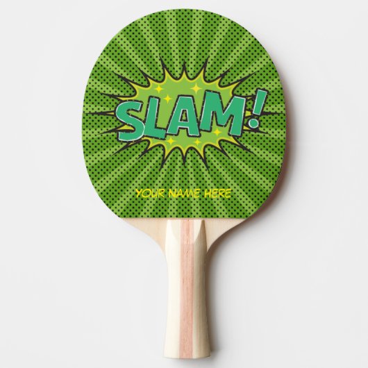 Custom Name Comic Slam Pong Paddle, Cartoon Tafeltennisbatje (Voorkant)