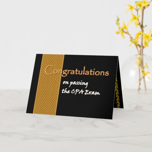 CUSTOM NAME Congratulations - CPA Exam Kaart (Gele Bloem)