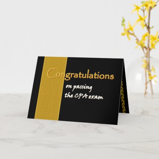 CUSTOM NAME Congratulations - CPA Exam Kaart (Gele Bloem)