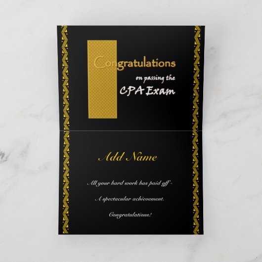 CUSTOM NAME Congratulations - CPA Exam Kaart (Binnen)