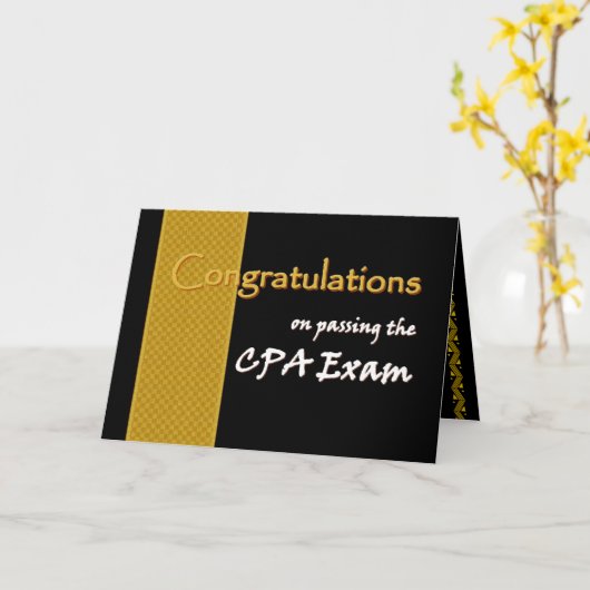 CUSTOM NAME Congratulations - CPA Exam Kaart (Gele Bloem)