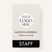 Custom Name Corporate Business Logo Employee Badge (Voorkant)