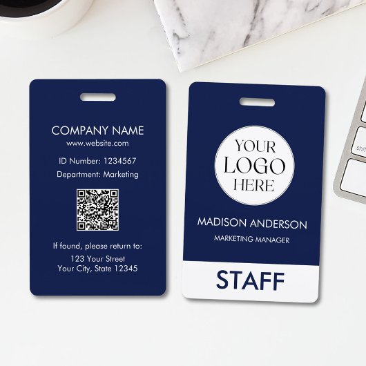 Custom Name Corporate Business Logo Employee Badge