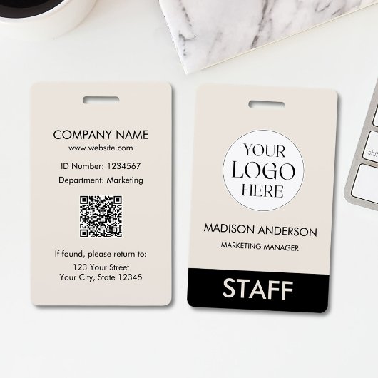 Custom Name Corporate Business Logo Employee Badge