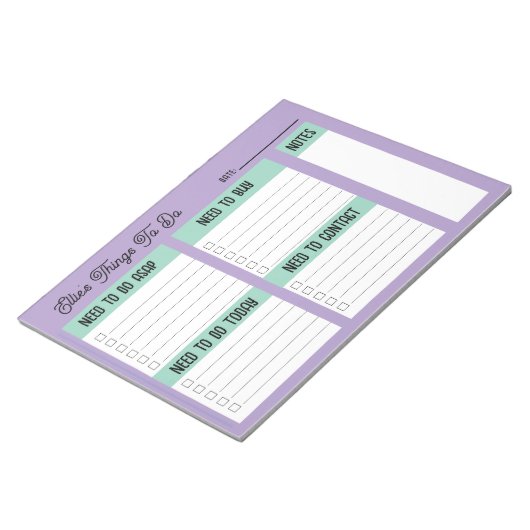 Custom Name Coworker Gift Check List Notitieblok (Schuin)