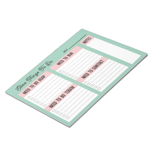 Custom Name Coworker Gift Check List Notitieblok (Schuin)