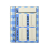 Custom Name Coworker Gift Gingham To Do Lists Notitieblok (Linkerzijde)