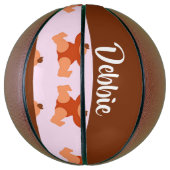 Custom name crying babies on pink basketbal (Verticaal)