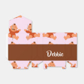 Custom name crying babies on pink bedankdoosjes (Uitgevouwen)