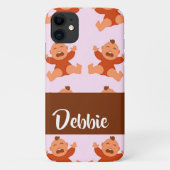 Custom name crying babies on pink Case-Mate iPhone case (Achterkant)