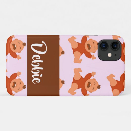 Custom name crying babies on pink Case-Mate iPhone case (Achterkant (horizontaal))