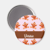 Custom name crying babies on pink magneet (Voorkant / Achterkant)