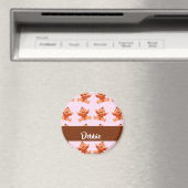 Custom name crying babies on pink magneet (Insitu (Vaatwasser))