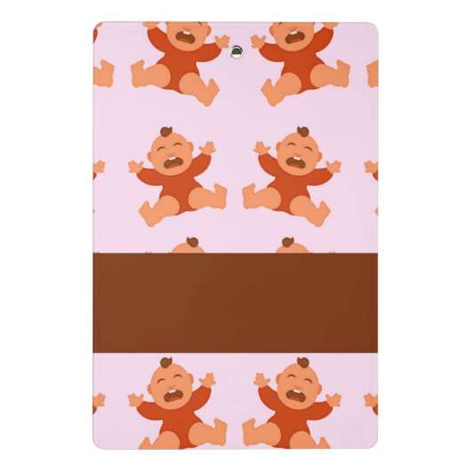 Custom name crying babies on pink mini klembord (Achterkant)