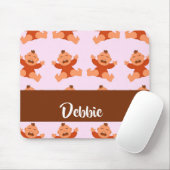 Custom name crying babies on pink muismat (Met muis)