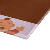 Custom name crying babies on pink snijplank (Hoek)