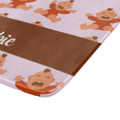 Custom name crying babies on pink snijplank (Hoek)
