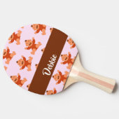 Custom name crying babies on pink tafeltennisbatje (Zijkant)