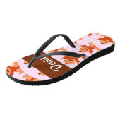 Custom name crying babies on pink teenslippers (Schuin)