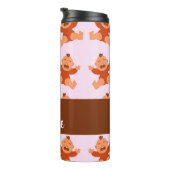 Custom name crying babies on pink thermosbeker (Geroteerd rechts)