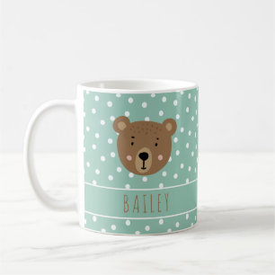 Custom name Cute baby bear modern Koffiemok