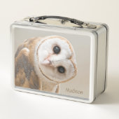 Custom Name Cute Barn Owl (Achterkant)