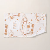 Custom Name Cute Capybara With Sunglasses Kids Handdoek (Handdoek)