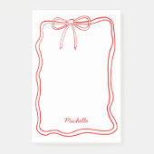 Custom Name Cute Coquette Red Ribbon Frame Post-it® Notes (Voorkant)