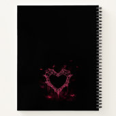 Custom Name Cute Gothic Pink Heart Spiderweb  Notitieboek (Achterkant)