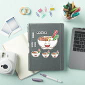 Custom Name Cute Kawaii Noodles Sticker (iPad Cover)