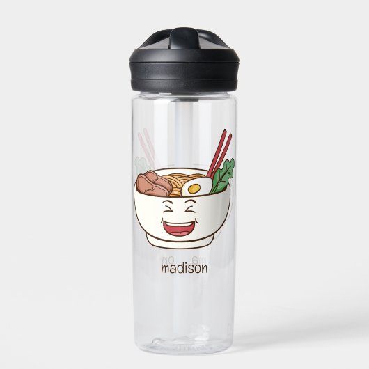 Custom Name Cute Kawaii Noodles Waterfles (Voorkant)