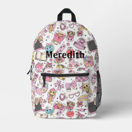 Custom Name Cute School Themed Backpack Bedrukte Rugzak