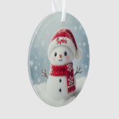 Custom Name Cute Snowman Christmas Ornament (voorkant)