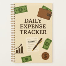 Custom Name Daily Expense Tracker Planner