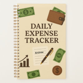 Custom Name Daily Expense Tracker Planner