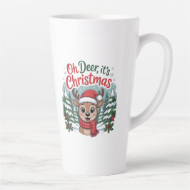 Custom name deer Christmas Latte Mok