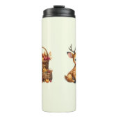 Custom Name Deer with Autumn Harvest Thermosbeker (Voorkant)