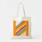 Custom Name Diagonal Color Lines Tote Bag (Achterkant)