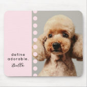 Custom Name Dog Funny Saying Photo Pastel Pink Muismat (Voorkant)