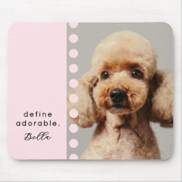 Custom Name Dog Funny Saying Photo Pastel Pink Muismat