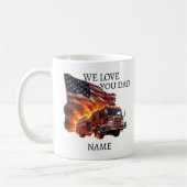 Custom Name Dramatic Hero Firefighter Mug Koffiemok (Links)
