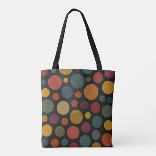 Custom Name Dull Color Circles Tote Bag (Achterkant)